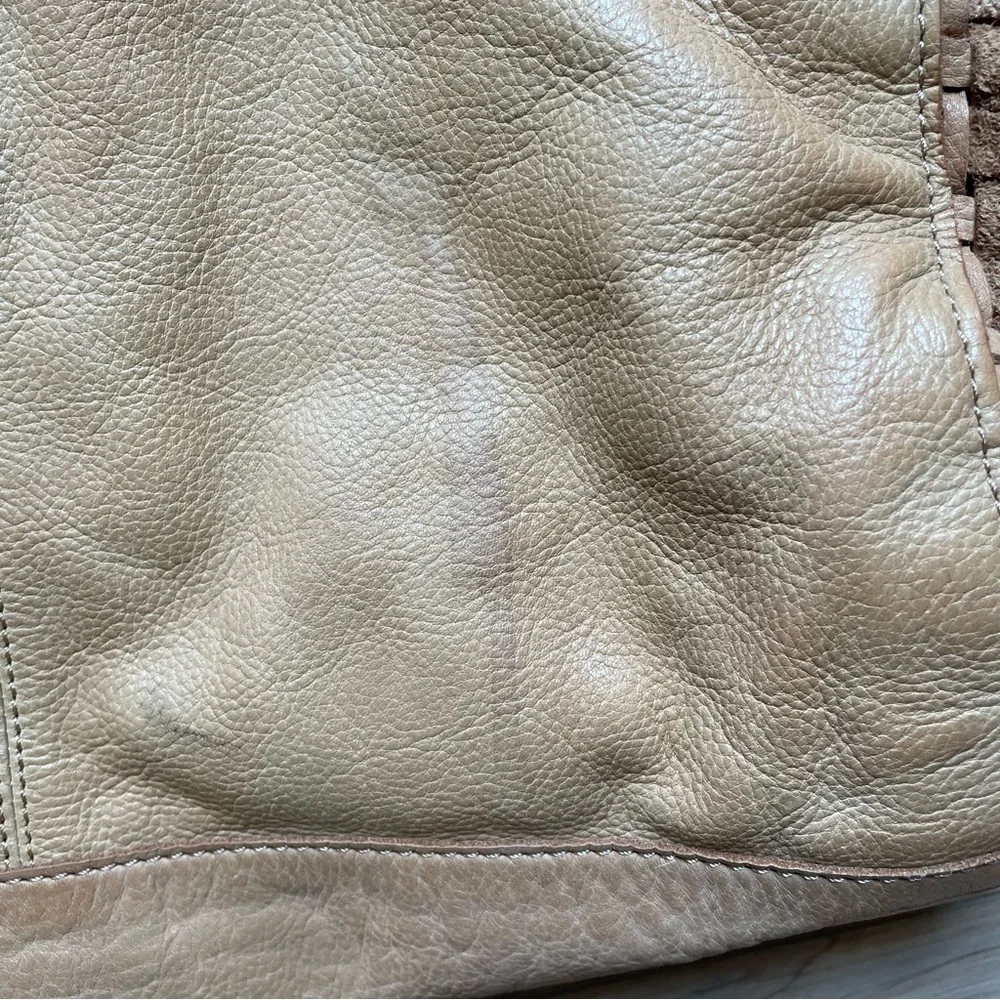 Freya Crossbody Bag Tan Woven Large Top Handle